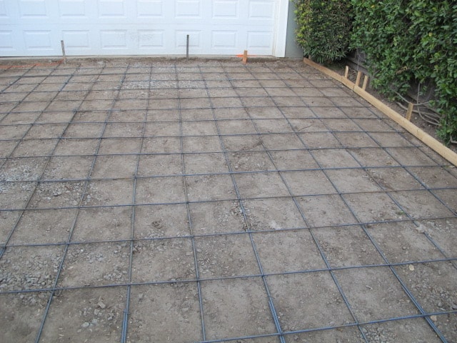 Rebar and wire mesh reinforcement installation for concrete foundation slab - Santa Clarita, CA