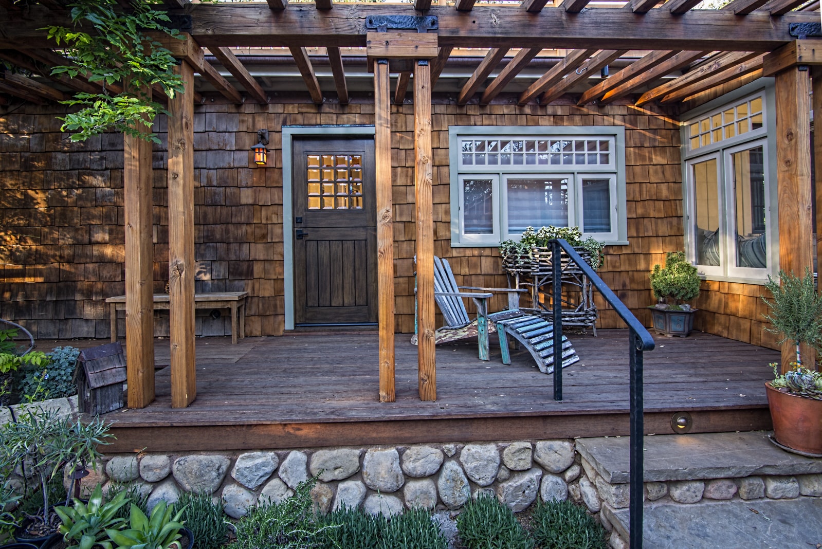 Masonry block wall and stone construction project by Concrete Etc. in Santa Clarita