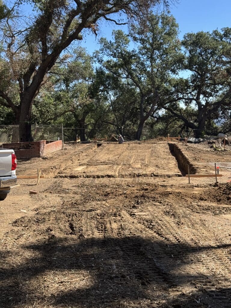 Altadena concrete foundation excavation and footing layout by Concrete Etc., Inc., rebuilding a new home foundation in Los Angeles County.